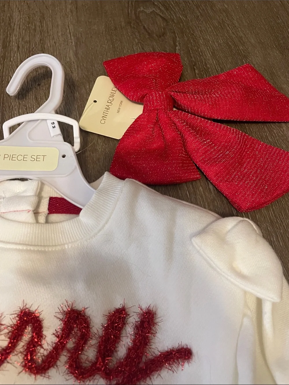 Cynthia Rowley Holiday Christmas Sweater & Red Snowflake Tulle Skirt w/ bow set